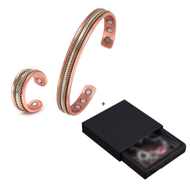Magnetic Copper Bracelet Ring  Jewelry Sets