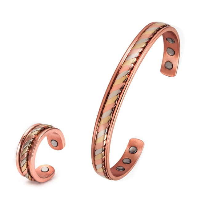 Magnetic Copper Bracelet Ring  Jewelry Sets