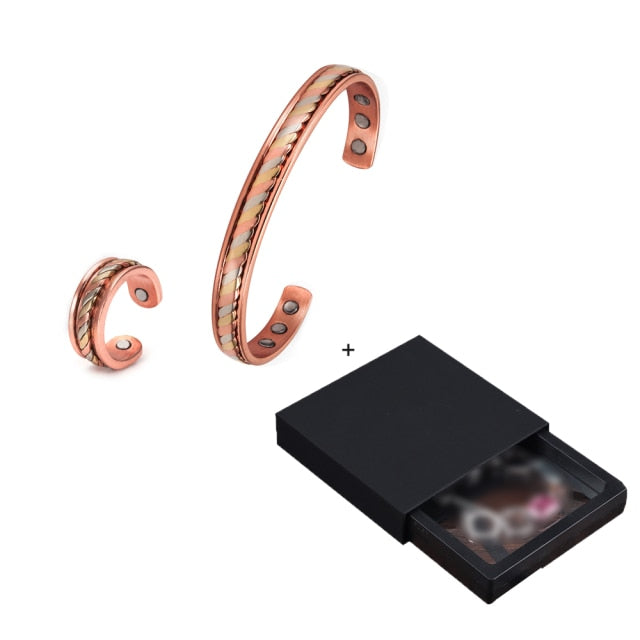 Magnetic Copper Bracelet Ring  Jewelry Sets