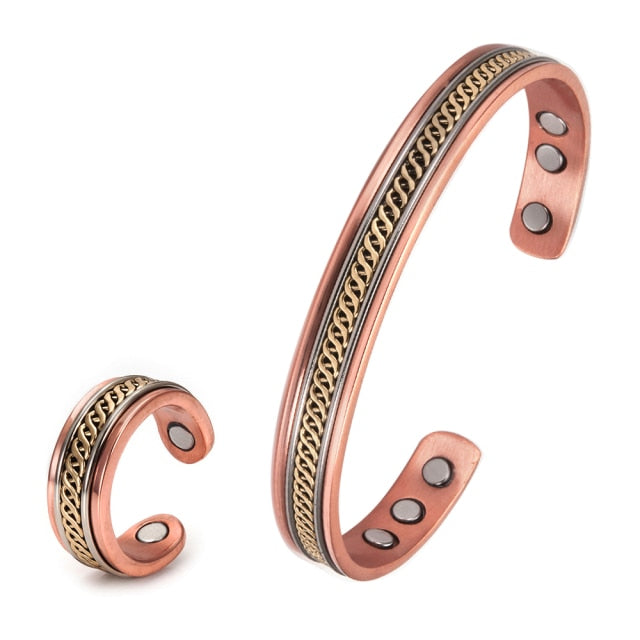 Magnetic Copper Bracelet Ring  Jewelry Sets
