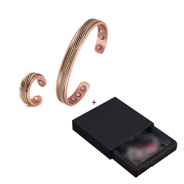 Magnetic Copper Bracelet Ring  Jewelry Sets