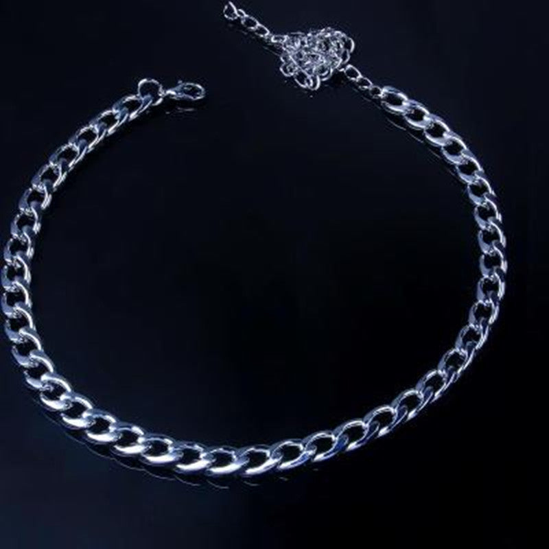 New Stainless Steel Gold Color Curb Cuban Chain Anklets