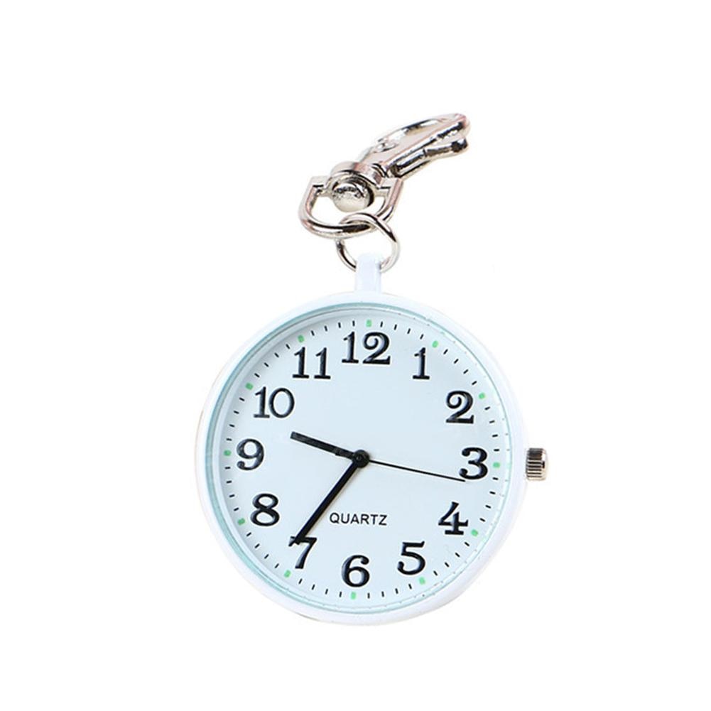 Brooch Fashion Round Dial Quartz Analog Nurse Medical Keychain Pocket Watch