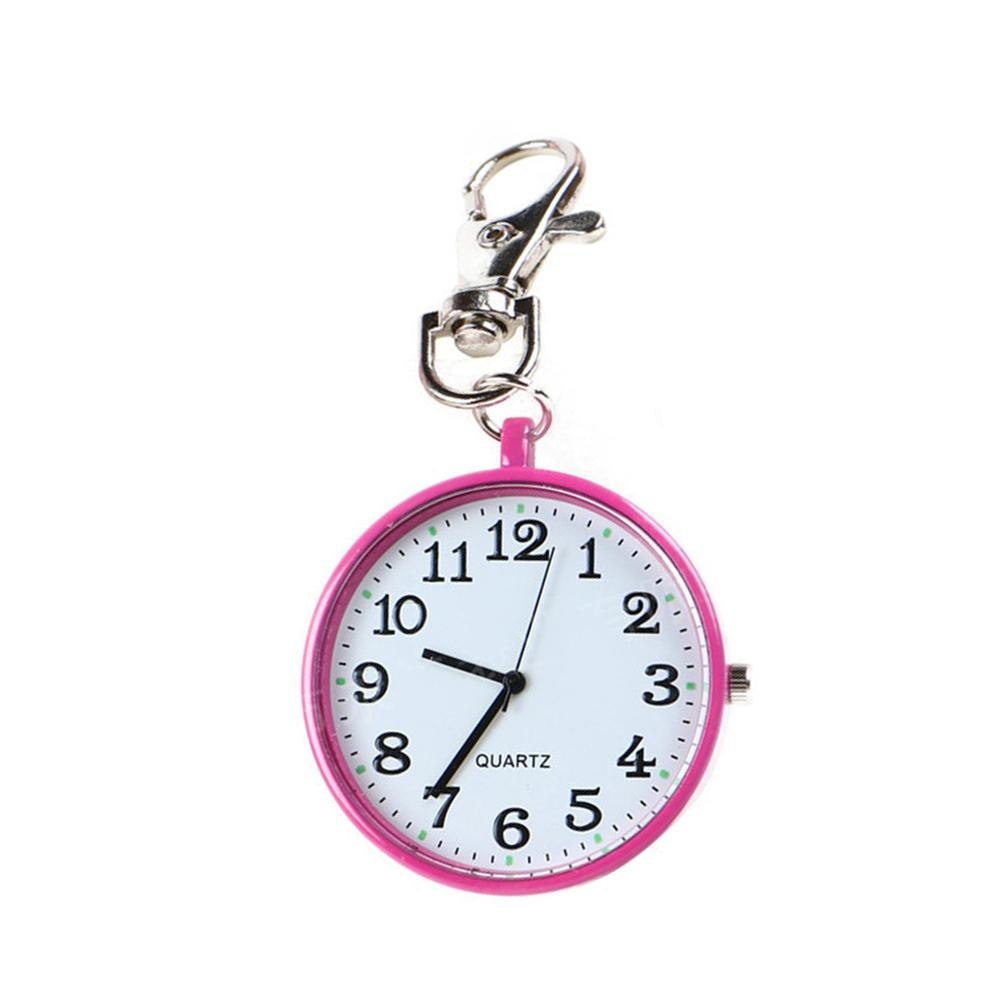 Brooch Fashion Round Dial Quartz Analog Nurse Medical Keychain Pocket Watch