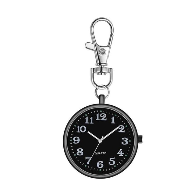 Brooch Fashion Round Dial Quartz Analog Nurse Medical Keychain Pocket Watch