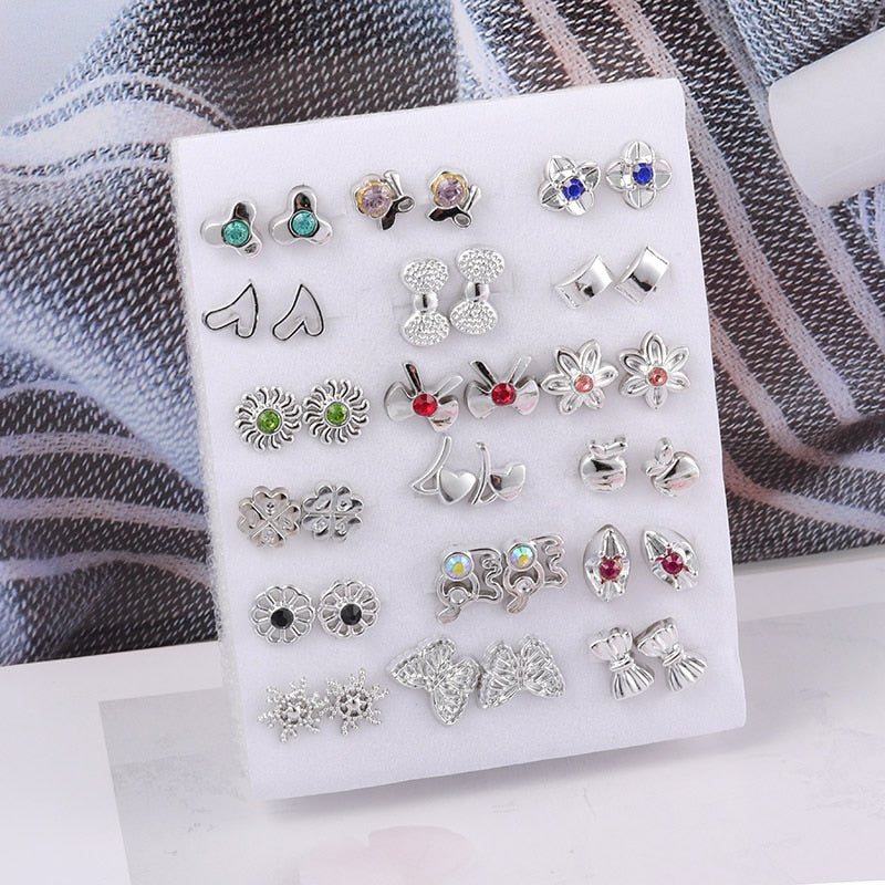 Korean Geometric Stud Earrings for Women