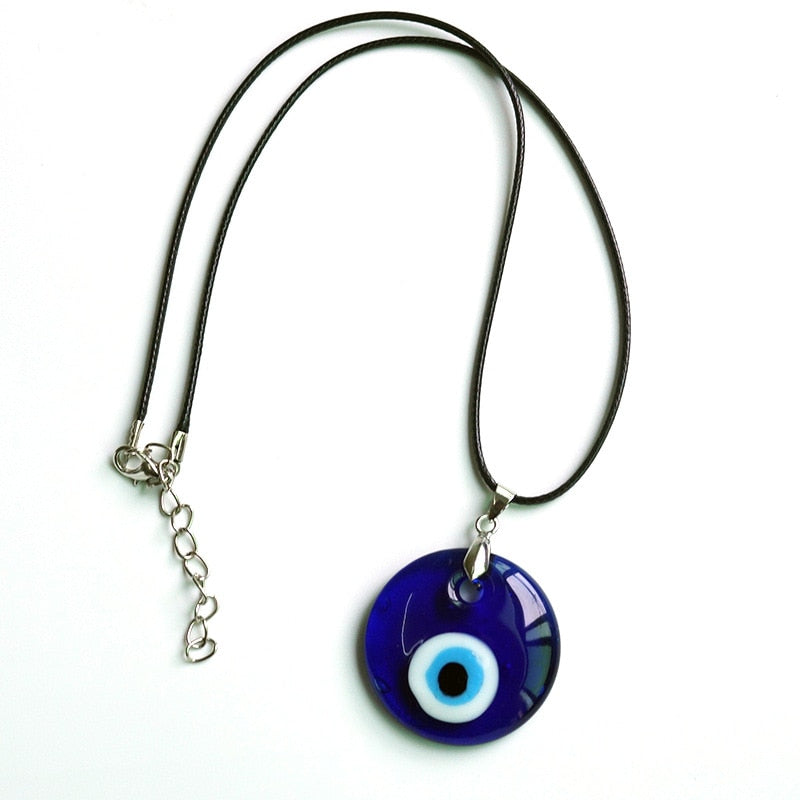 Sea Blue Evil Eye Pendants Necklace