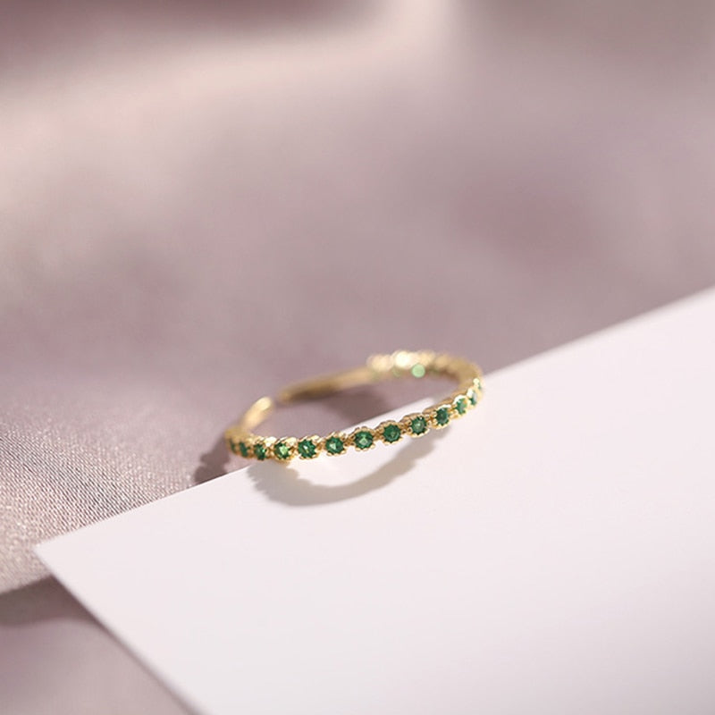 14k Real Gold Emerald Opening Rings