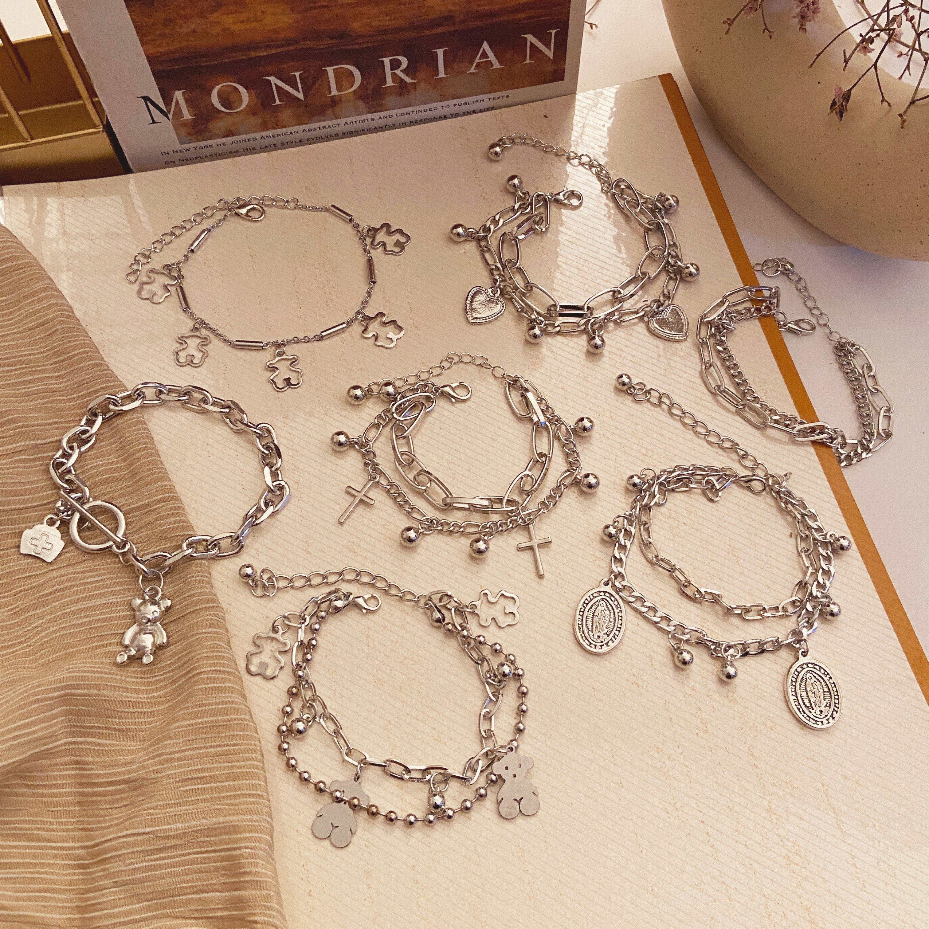 Fashion Multilayer Beaded Chain Bracelets Set