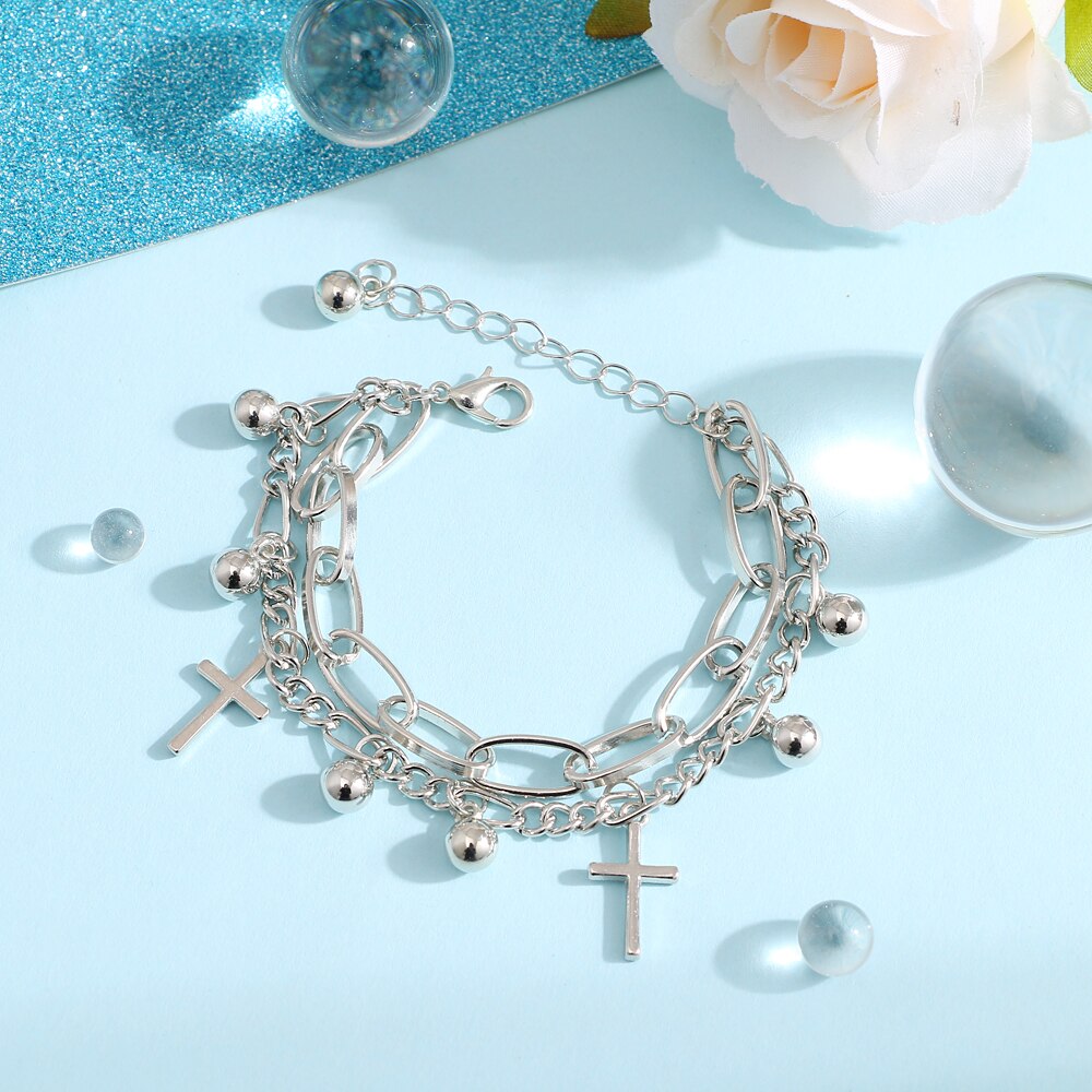 Fashion Multilayer Beaded Chain Bracelets Set