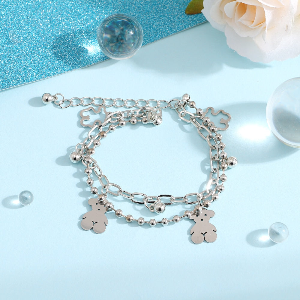 Fashion Multilayer Beaded Chain Bracelets Set