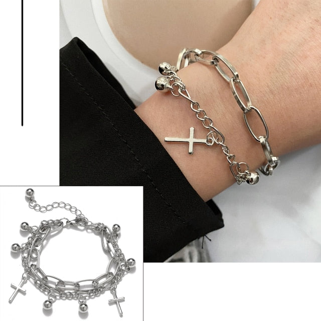 Fashion Multilayer Beaded Chain Bracelets Set