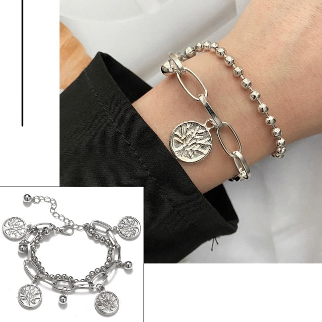 Fashion Multilayer Beaded Chain Bracelets Set