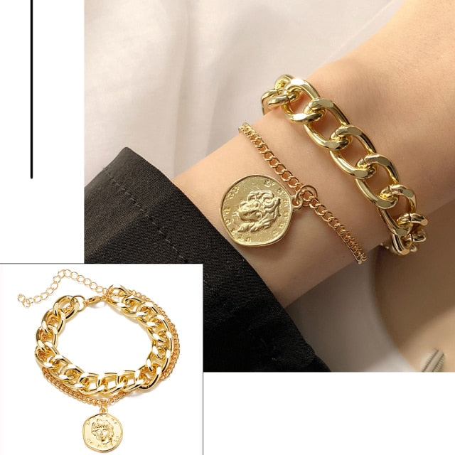 Fashion Multilayer Beaded Chain Bracelets Set