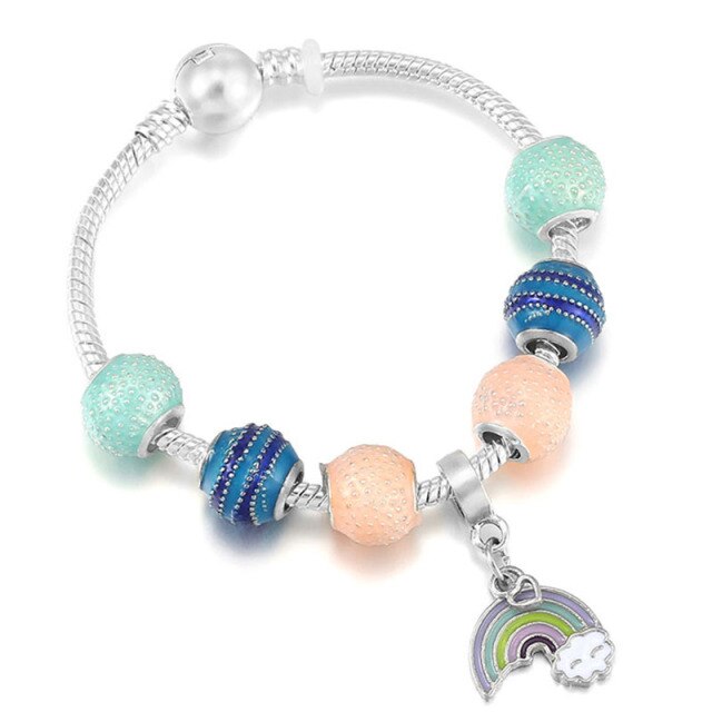 Antique Crystal Heart Charm Bracelet