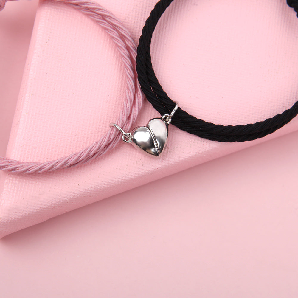 Magnetic Bracelet Stainless Steel Love Heart Pendant