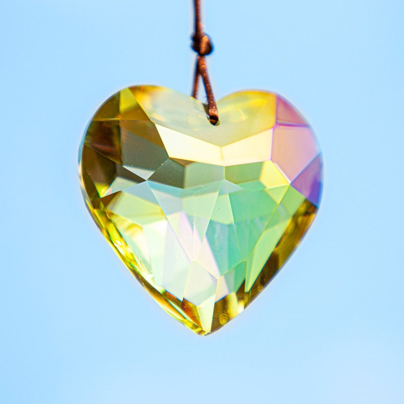 5 Colors Crystal Heart Prisms Suncatcher Pendant for Windows
