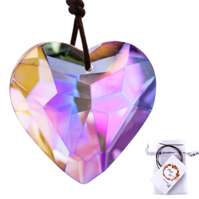 5 Colors Crystal Heart Prisms Suncatcher Pendant for Windows