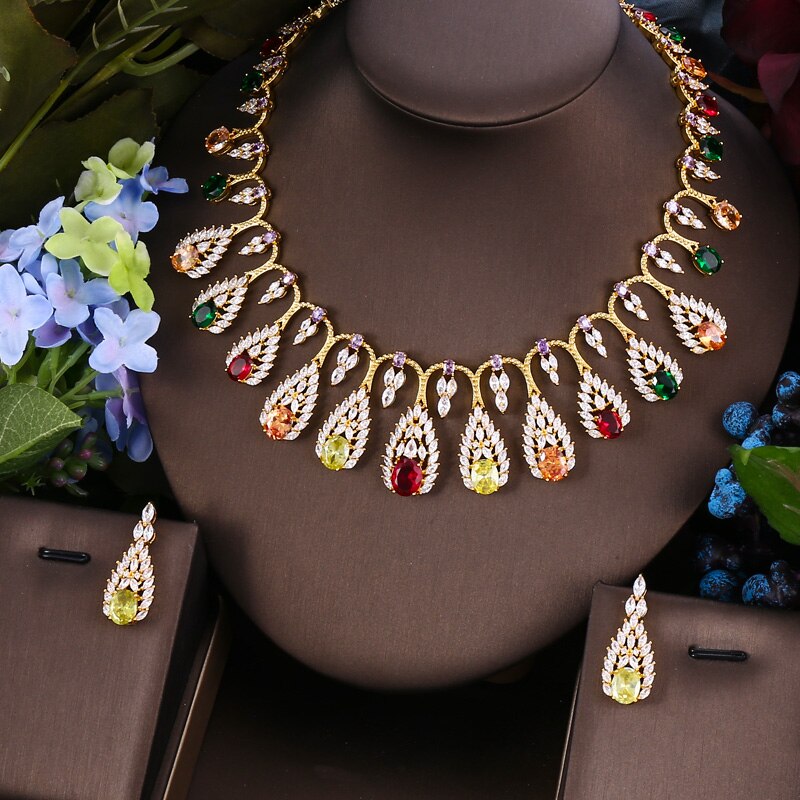 4pcs Bridal Zirconia Full Jewelry Sets For Women