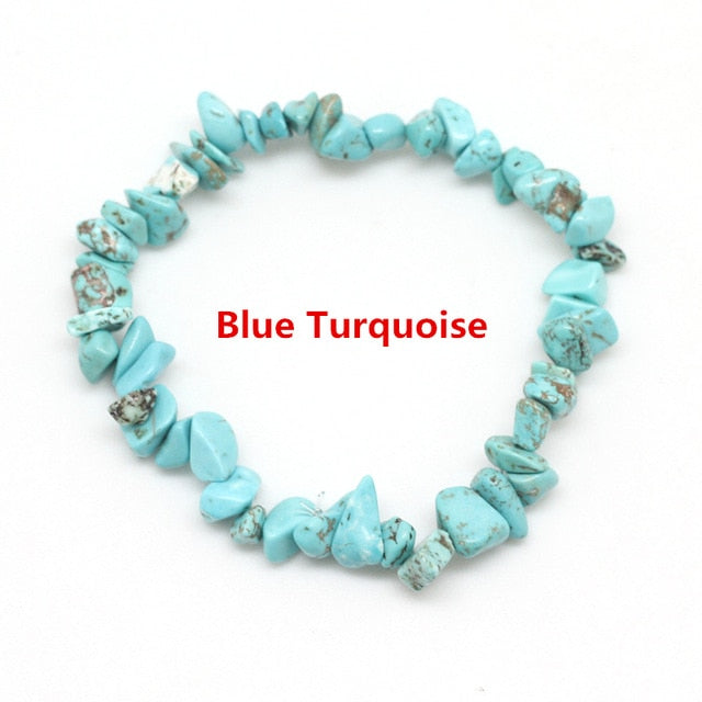 Hot Irregular Natural Crystals Chakras Stone Bracelet