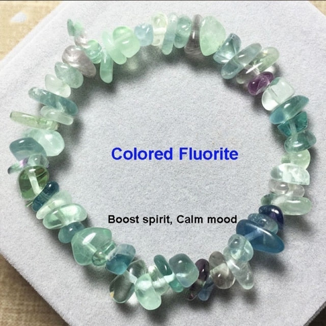 Hot Irregular Natural Crystals Chakras Stone Bracelet
