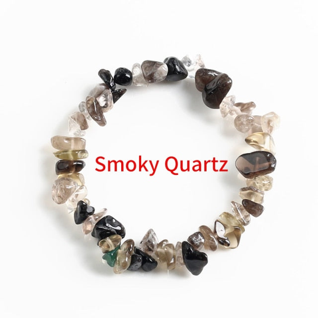Hot Irregular Natural Crystals Chakras Stone Bracelet