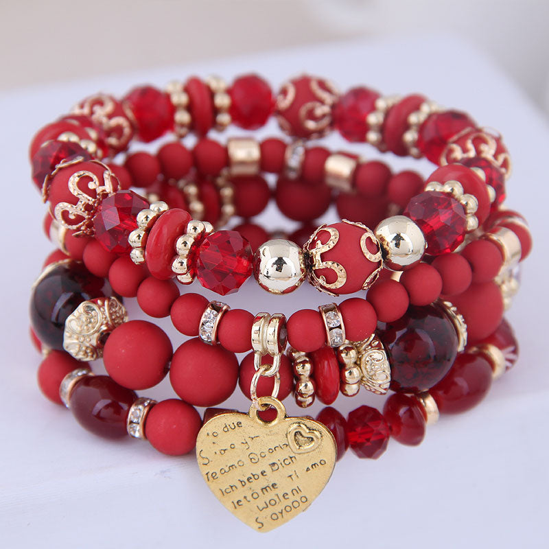 Women Lava Stone Multilayer Bohemia Bracelets Set