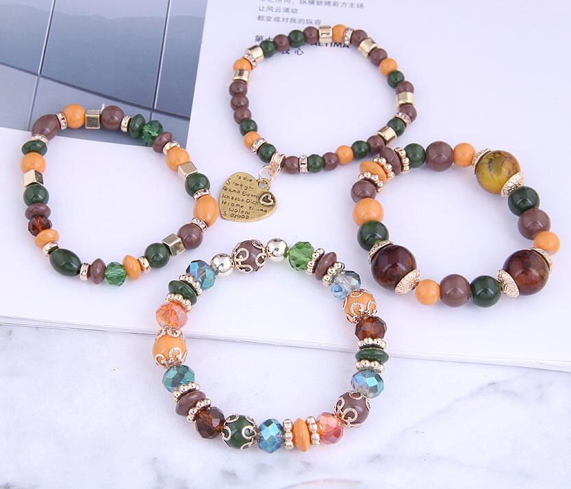 Women Lava Stone Multilayer Bohemia Bracelets Set