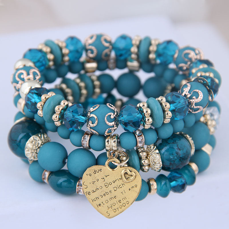 Women Lava Stone Multilayer Bohemia Bracelets Set