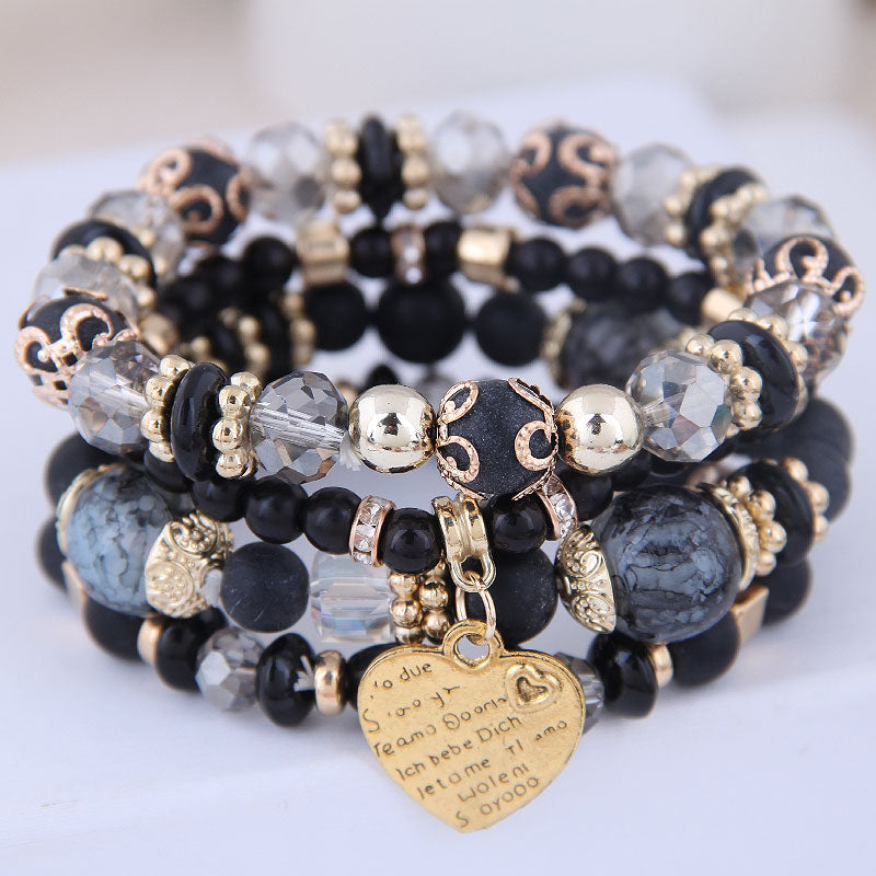 Women Lava Stone Multilayer Bohemia Bracelets Set