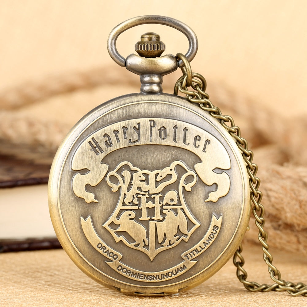 Retro Triangle Hollow Deathly Hallows Quartz Pocket Watch