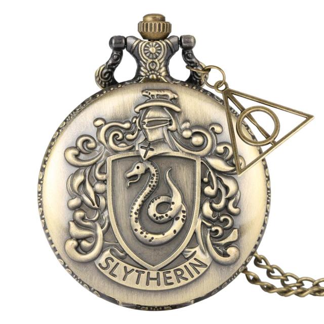 Retro Triangle Hollow Deathly Hallows Quartz Pocket Watch