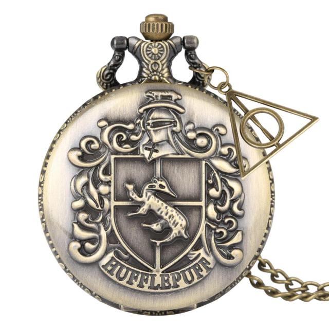 Retro Triangle Hollow Deathly Hallows Quartz Pocket Watch