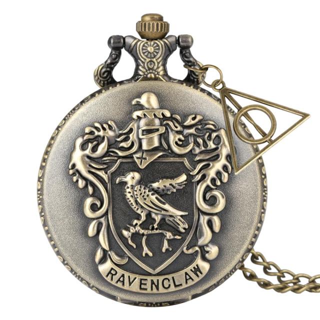 Retro Triangle Hollow Deathly Hallows Quartz Pocket Watch