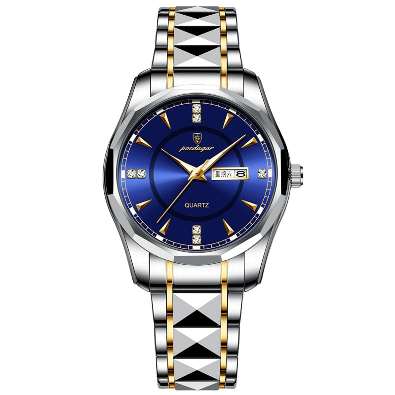 Stainless Steel Luxury Waterproof Men Quartz Wristwatches