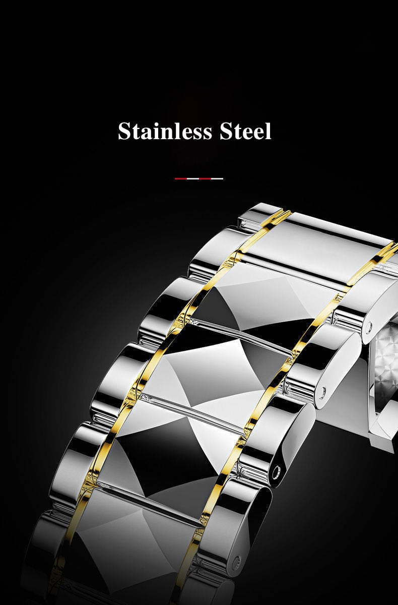 Stainless Steel Luxury Waterproof Men Quartz Wristwatches