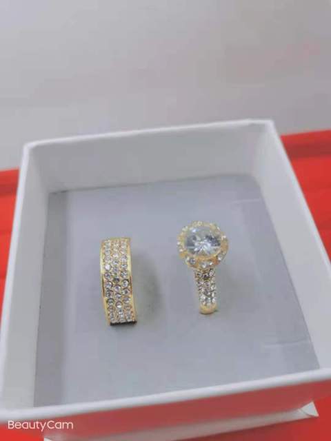 Temperament Crystal Cubic Zirconia Rings Set