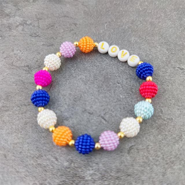 Boho Letter White Charm Bracelet Men Women