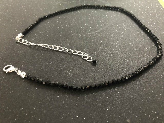 Simple Black Beads Short Necklace