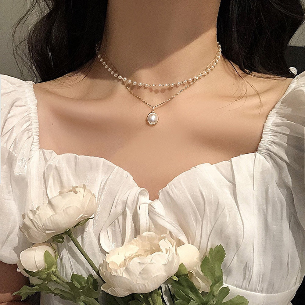 New Fashion Kpop Pearl Choker Necklace