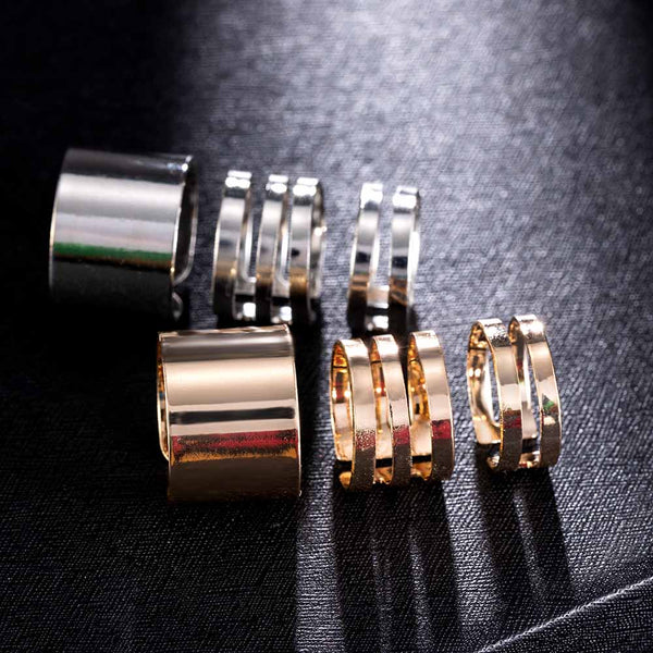 3 anillos punk dorados