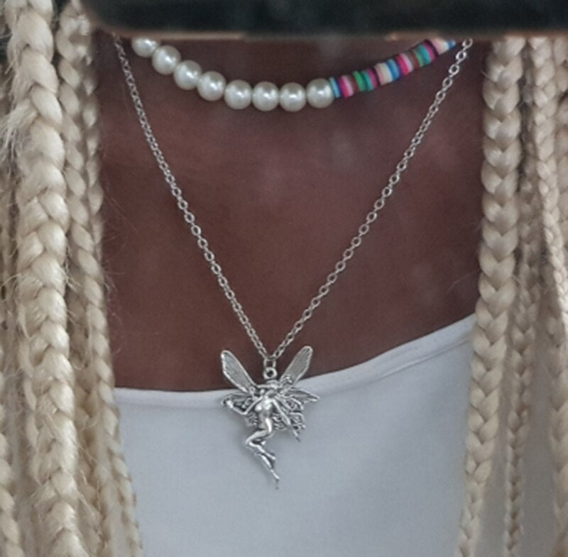 Angel Fairy  Wings Pendant Necklace
