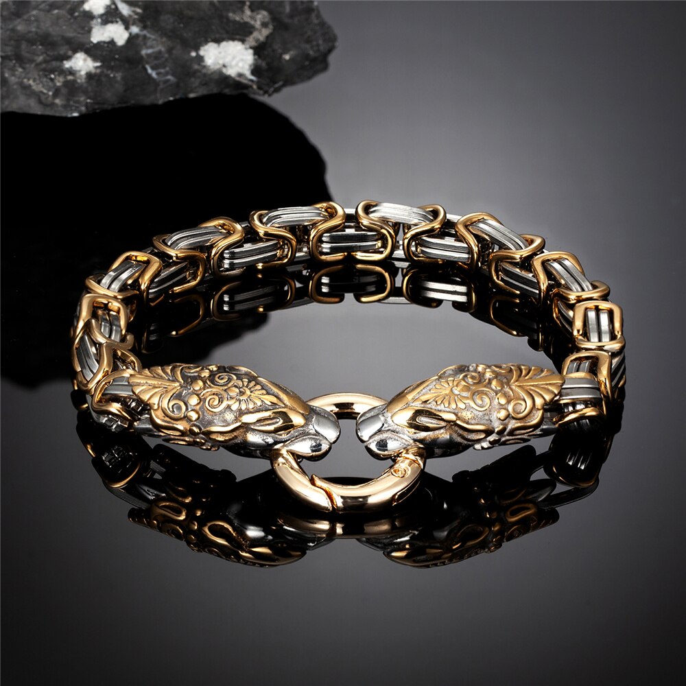 Never Fade Viking Dragon Head Bracelets