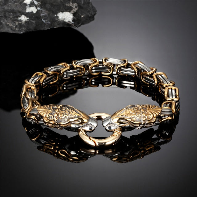 Never Fade Viking Dragon Head Bracelets