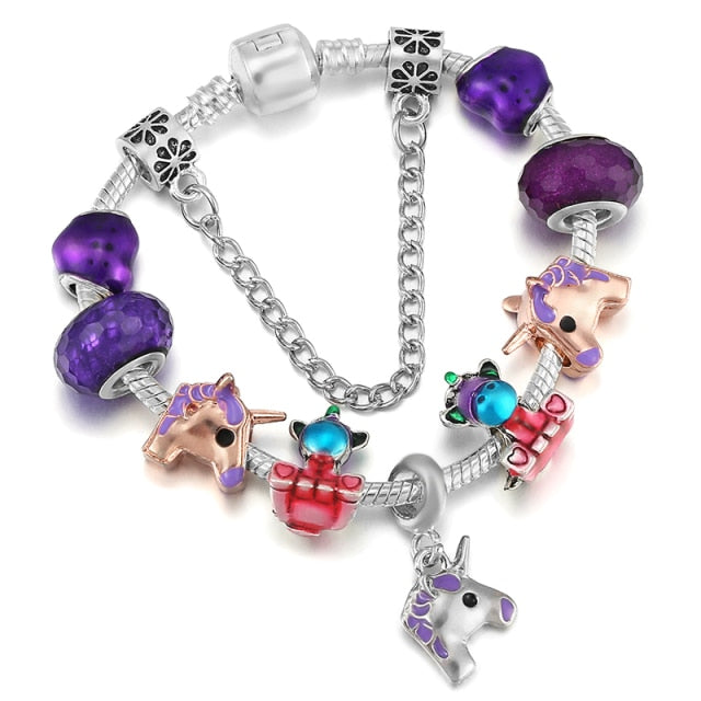 Vintage Silver Color Charms Bracelets for Women