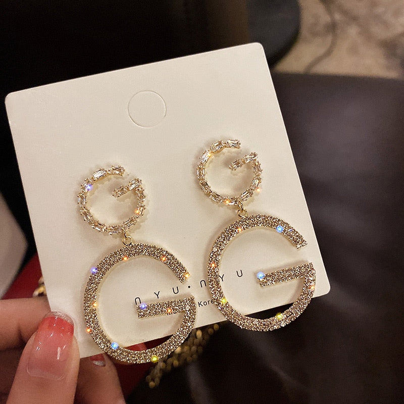 Luxury  Long Chain Letter G Hanging Earrings
