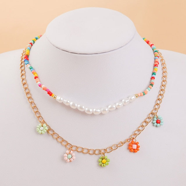 Bohemian Multicolor Beaded Necklaces