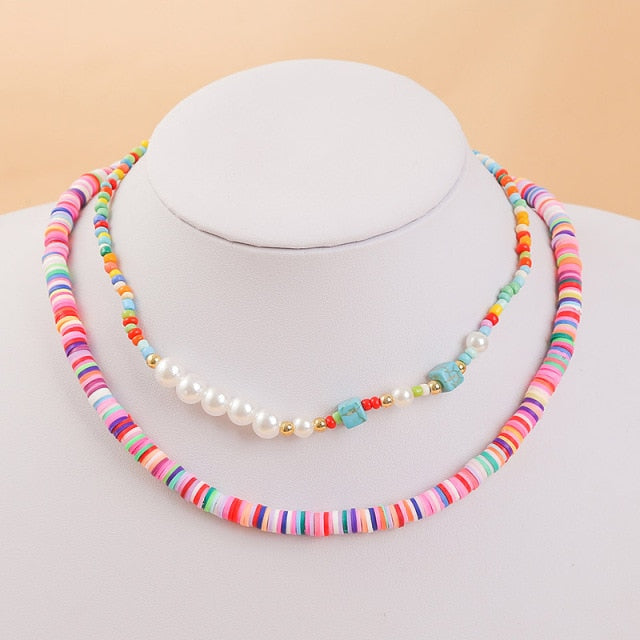 Bohemian Multicolor Beaded Necklaces