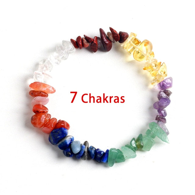 Irregular Natural Crystals 7 Chakras Stone Bracelet