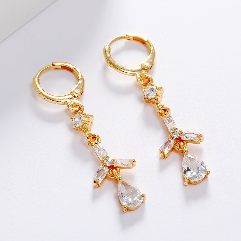 New Arrival Shiny AAA Zircon Drop Earrings